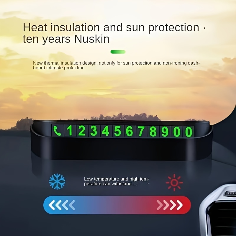 car dashboard ornament durable abs temporary parking phone number display frame heat insulated sun protected easy to move design for car owners Product details 1