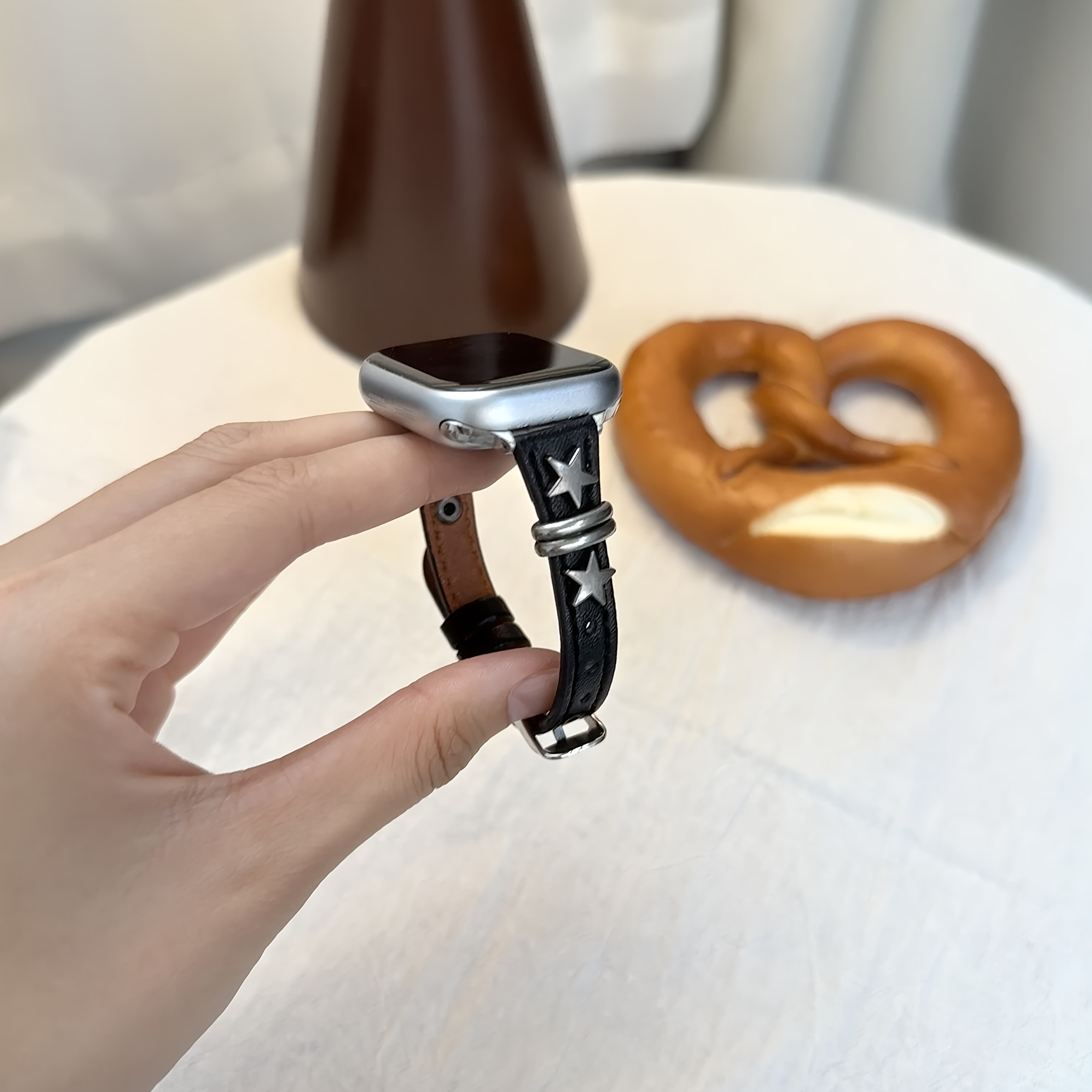TEMU Модний дихаючий браслет на зап'ястя з дизайном , підходить для Apple Watch Series Ultra 9/8/7/6/5/4/3/2/1/S, сумісний з розмірами 42 мм-44 мм-45