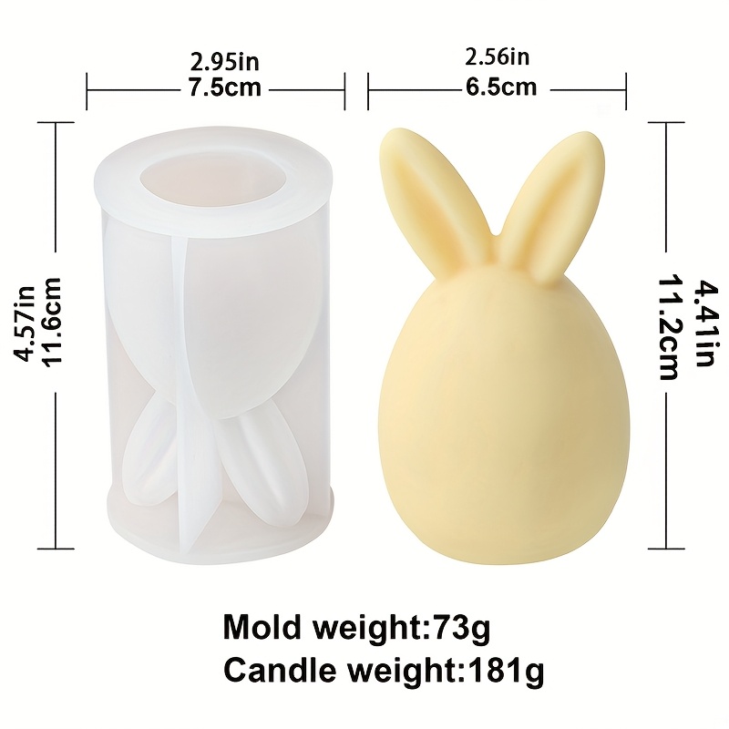 3d Standing Ears Bunny Silicone Plaster Home Ornaments Candle Molds Candle Molds Easter Home Decor Bunny Silicone Molds Best Gift Making