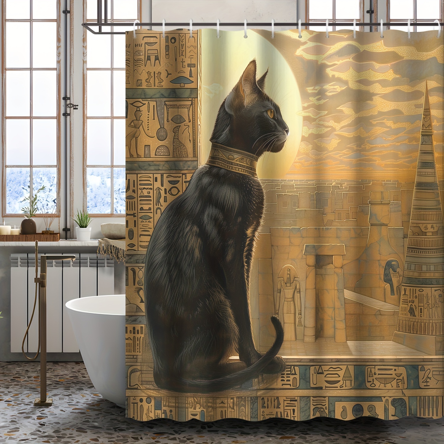 

- Shower Curtain - And Architecture - Polyester, Top, , Unlined - Decorative Bathroom Curtain - 72x72