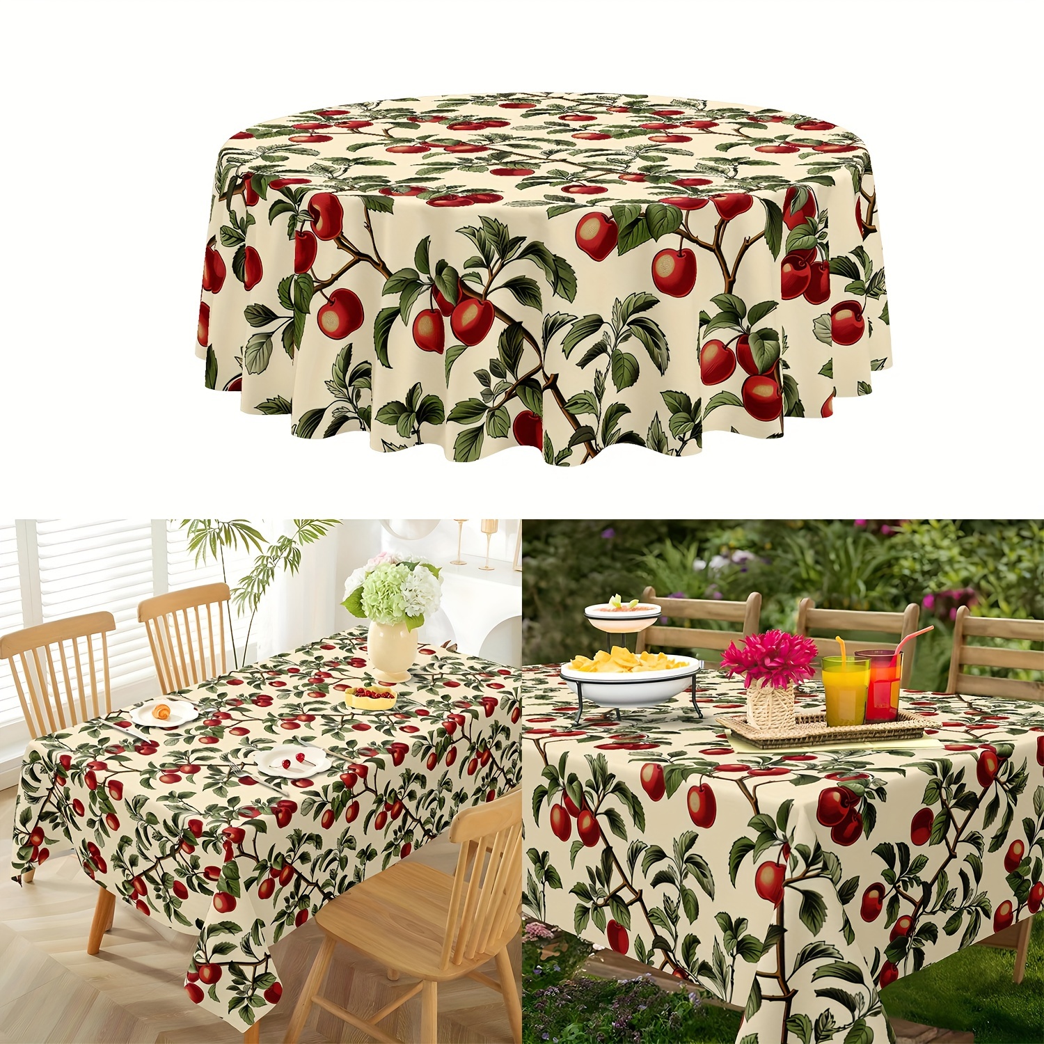 

1pc Thanksgiving Fall Tablecloth Round Tree Cover Waterproof Table Cloth Great For Family Kitchen Accessories Fall Decoration