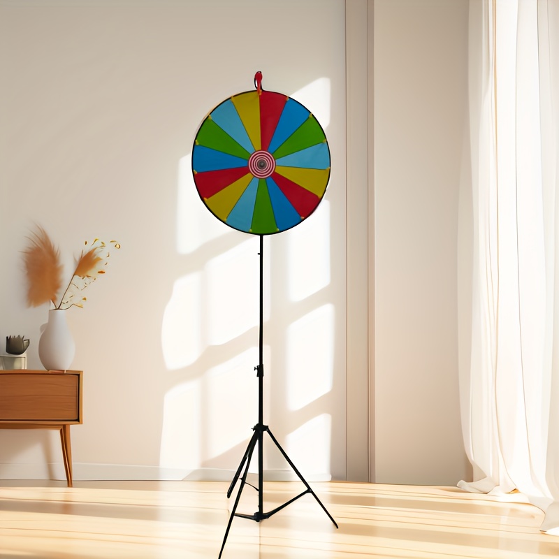 

1pc Manual Lottery Prize Spinner With Adjustable Tripod Stand – 15-slot Game For Parties, Company Events, Team Building – Plastic Material, No Electricity Needed