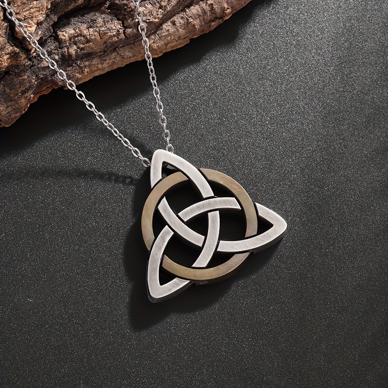 Image of 1pc Openwork Celtic Knot Necklace - Vintage Fashion Men's Jewelry - Great For Daily Wear - Birthday Gift For Boyfriend
