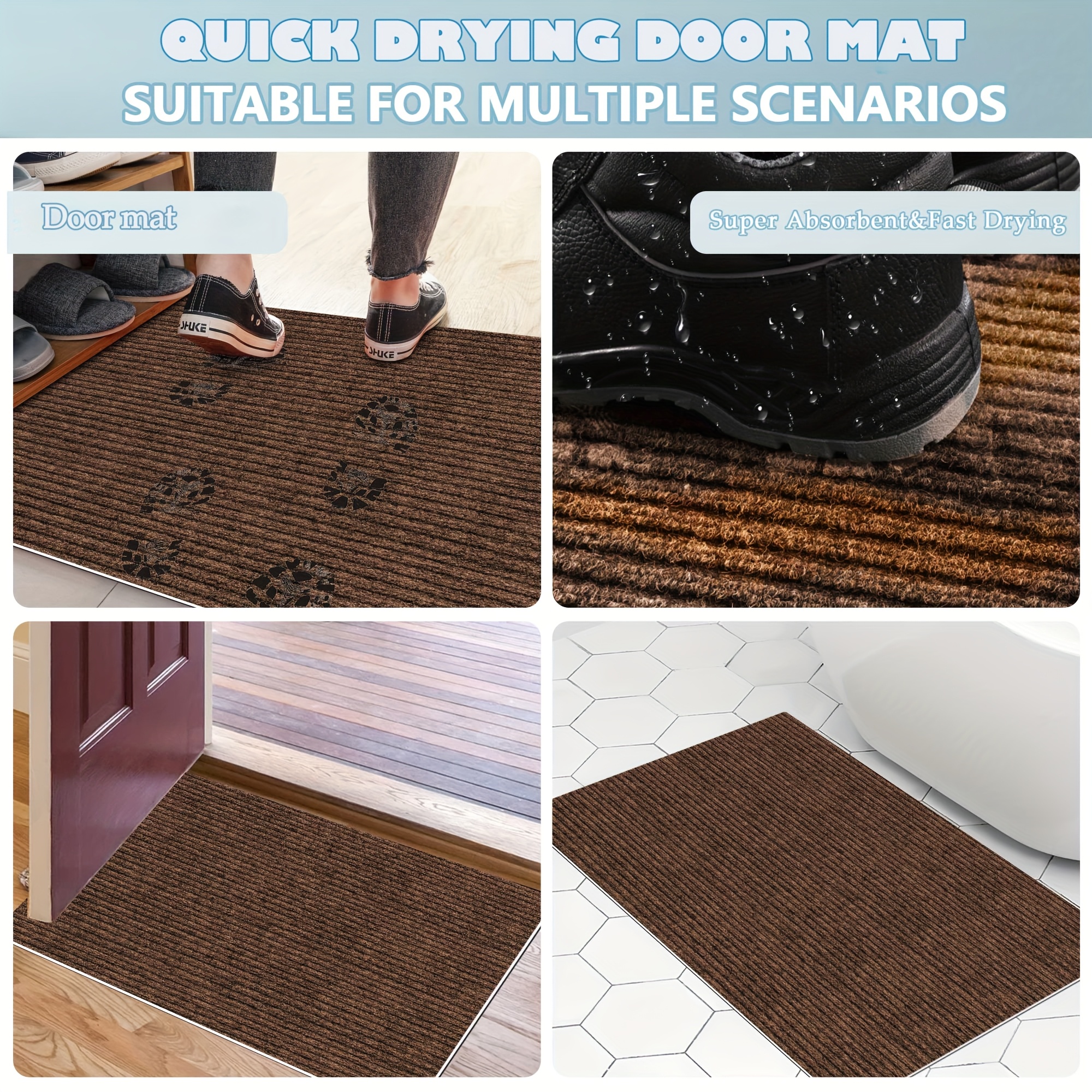 Tapete Retro Para Puerta De Interior, Microfibra Absorbente, Lavable