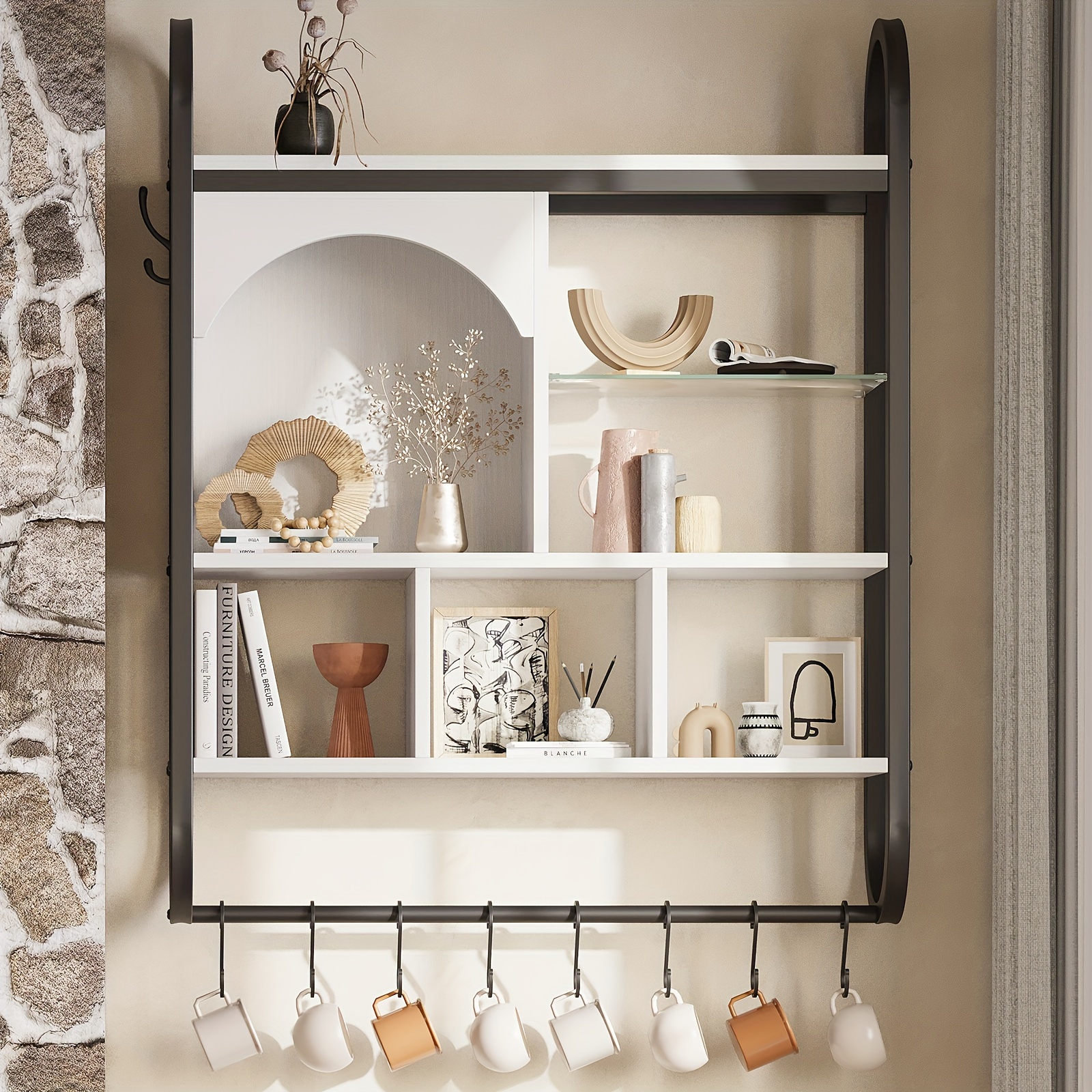 floating shelves for wall with led, 35inch industrial pipe shelving, wall  mounted shelf, wall shelves for bathroom wall wine coffee bar rack living  room decor | Check Out Today's Deals Now | Temu, image size:1600x1600