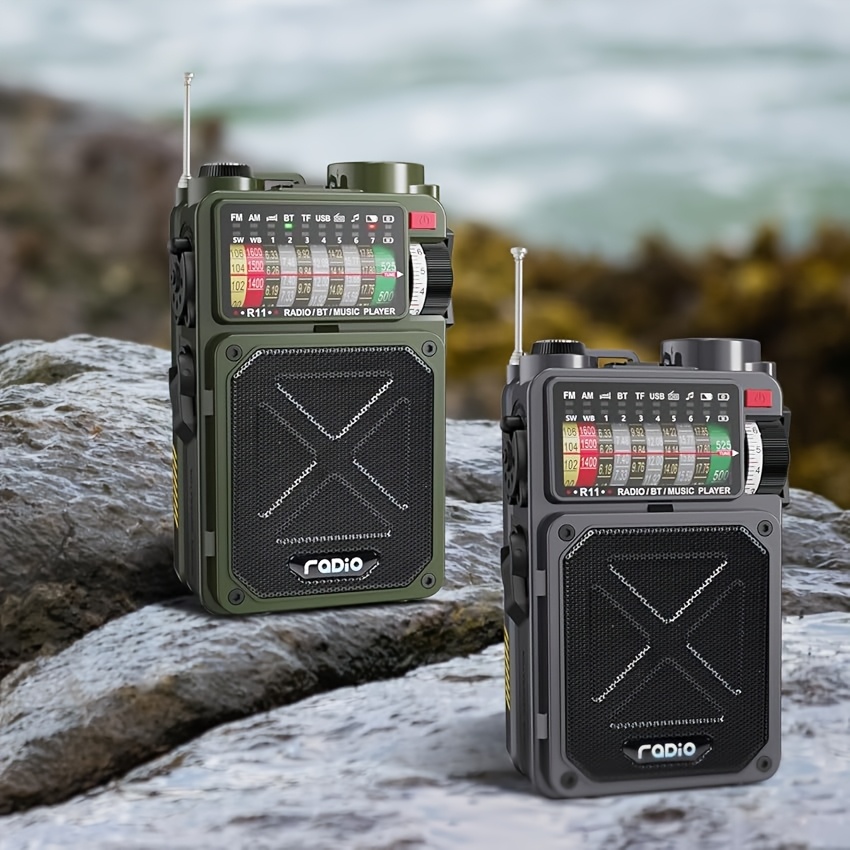 portable outdoor emergency multifunctional   prevention hand waving solar radio 5w speaker wirelesswonderolla full band wireless card solar power sourc 0