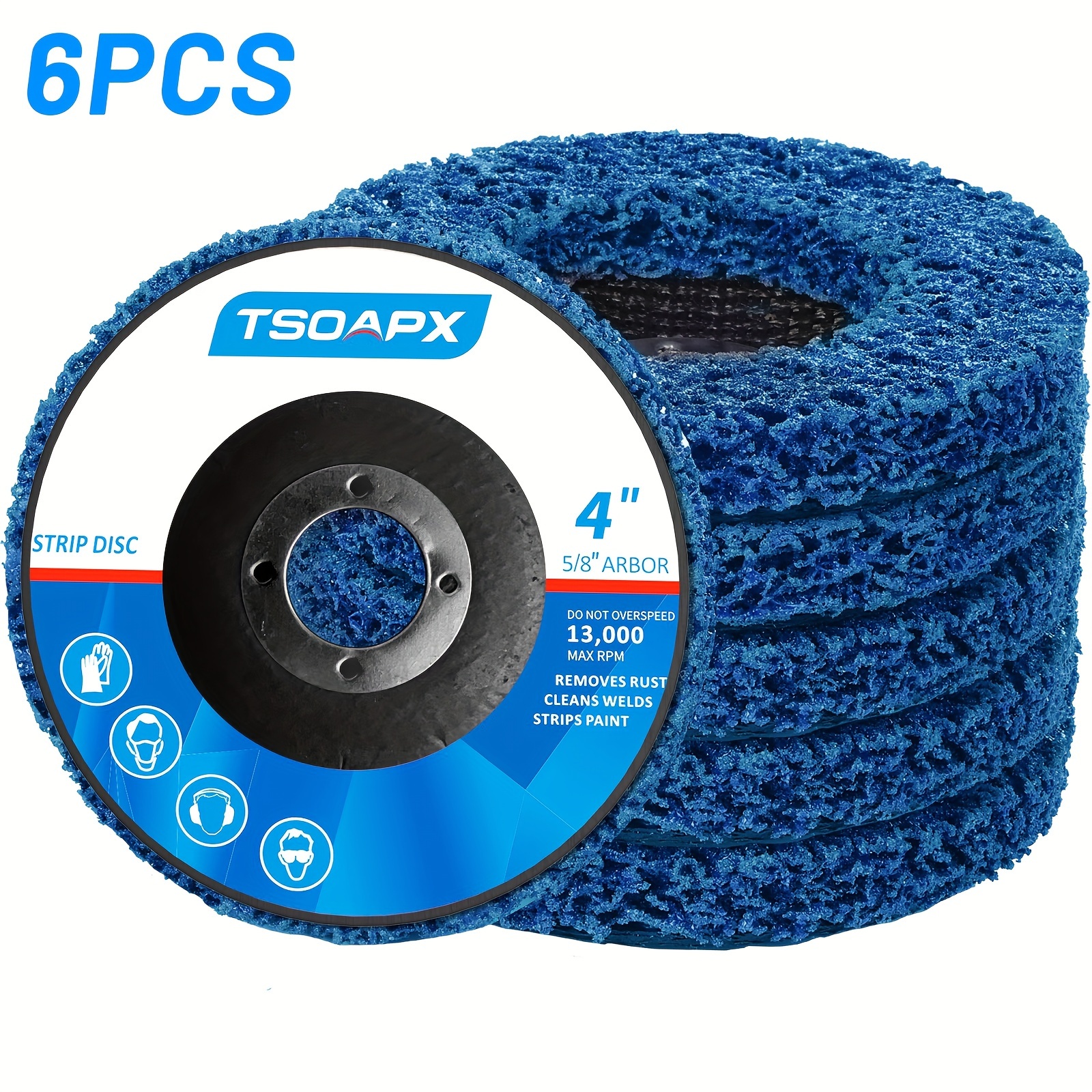 

6pcs Tsoapx Strip Discs Stripping Wheels, Grinding Discs For Rust, Paint, And Weld Removal, Anti-clogging And Wear-resistant Abrasive Wheels