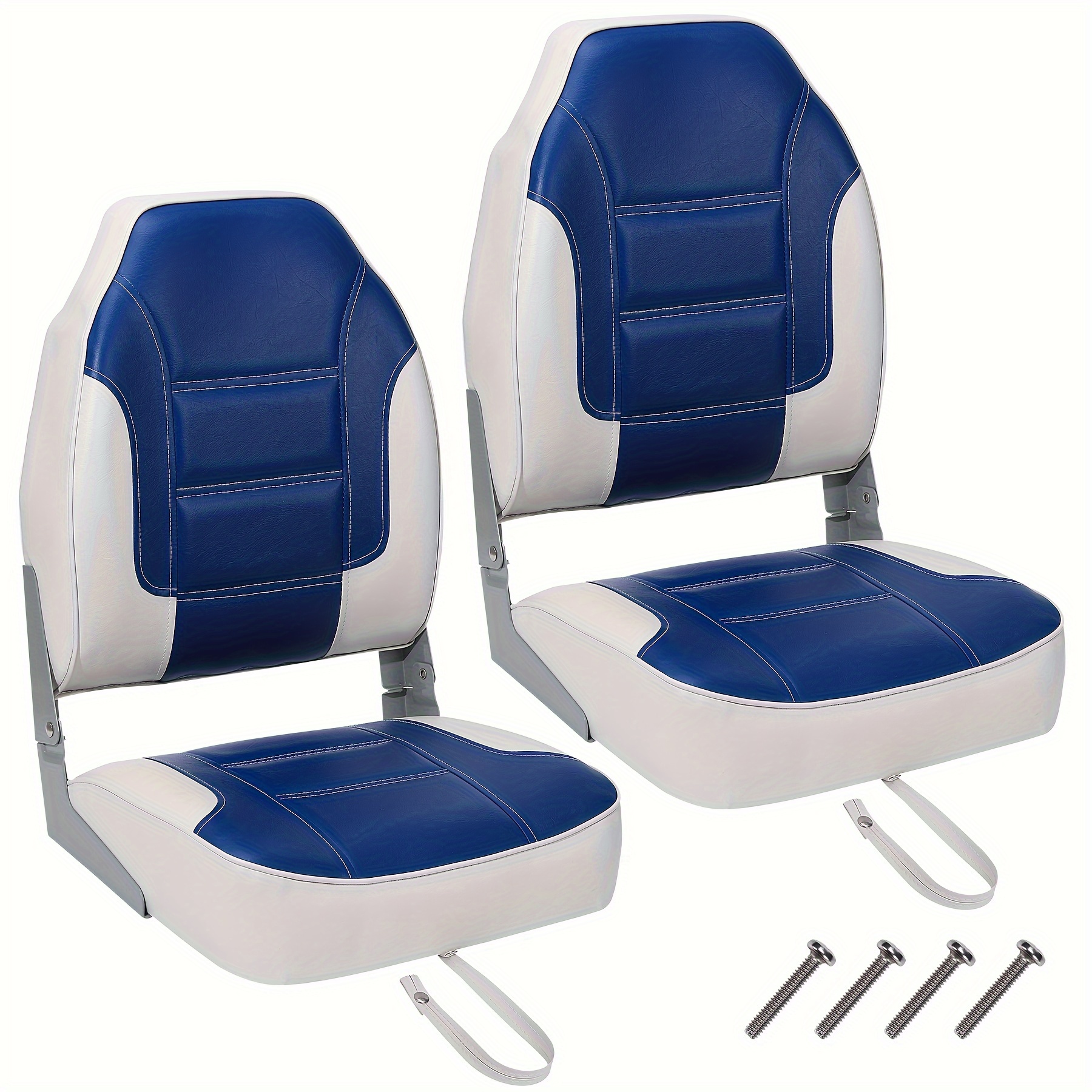 

2 Pack Boat Seats High Back, Folding Boat Seats Stainless Steel Screws Included