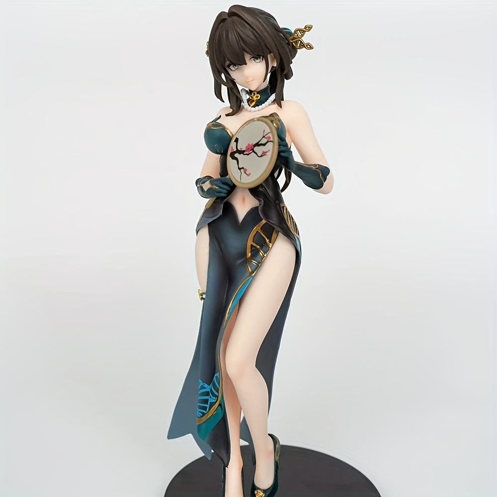 elegant blue cheongsam anime figure golden accents stunning Temu