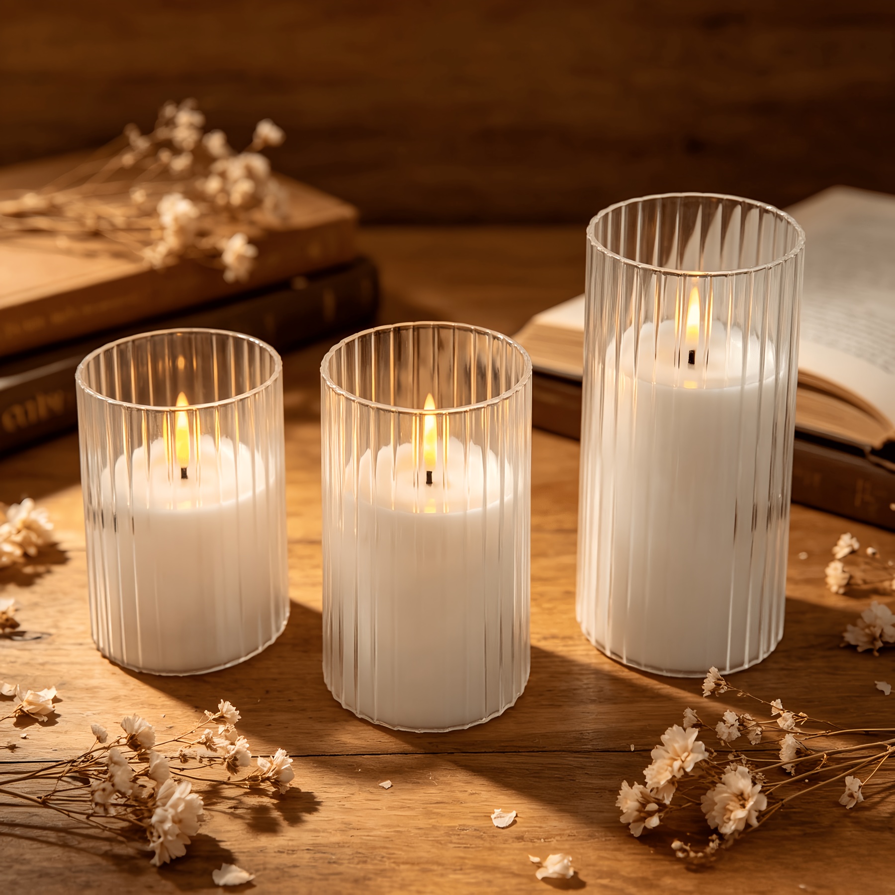 LED Flameless Candle, Acrylic Material, Battery Operated
