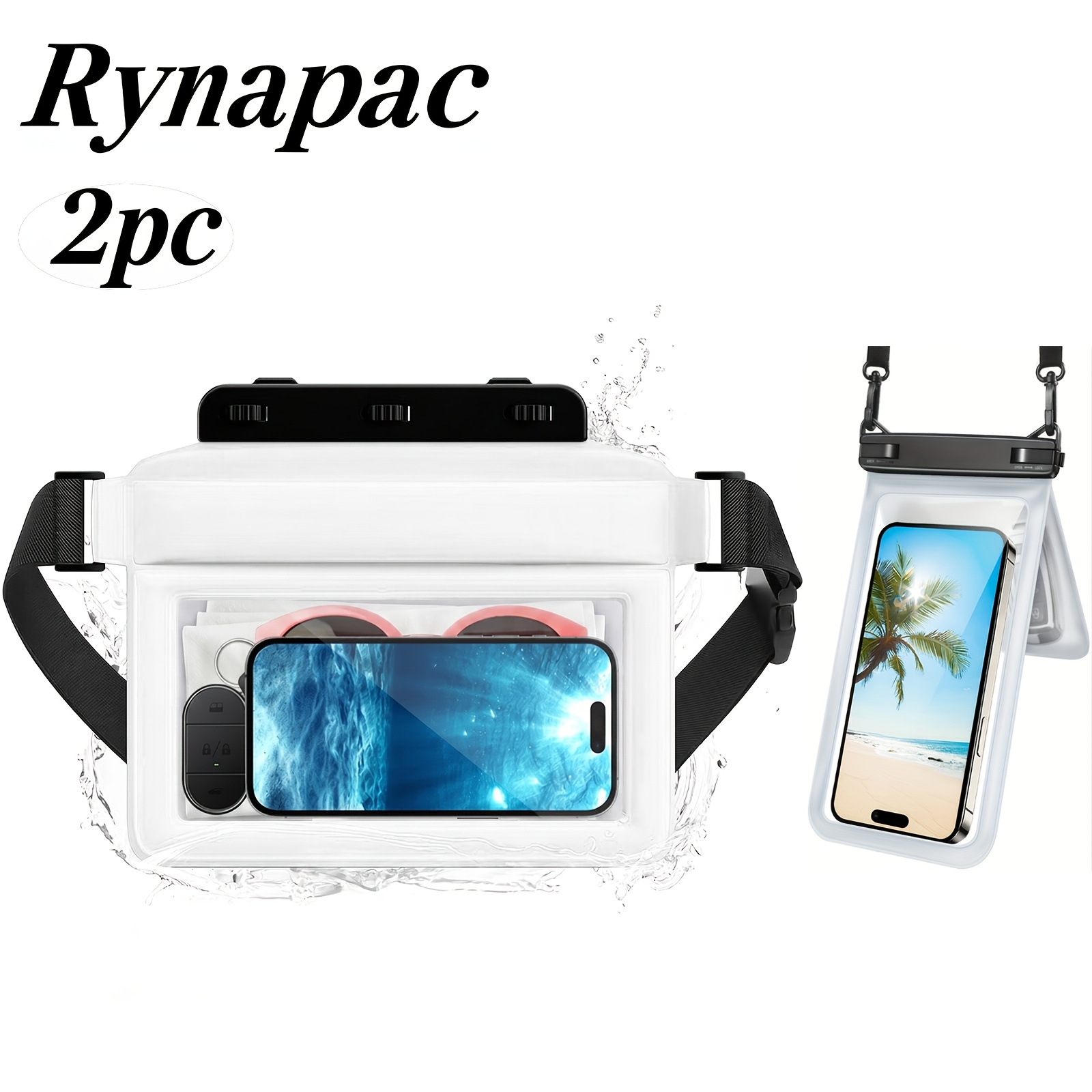 Rynapac 2pcs Large Capacity Bag & Phone Case Set, Multi-Pocket Touchscreen Pouch