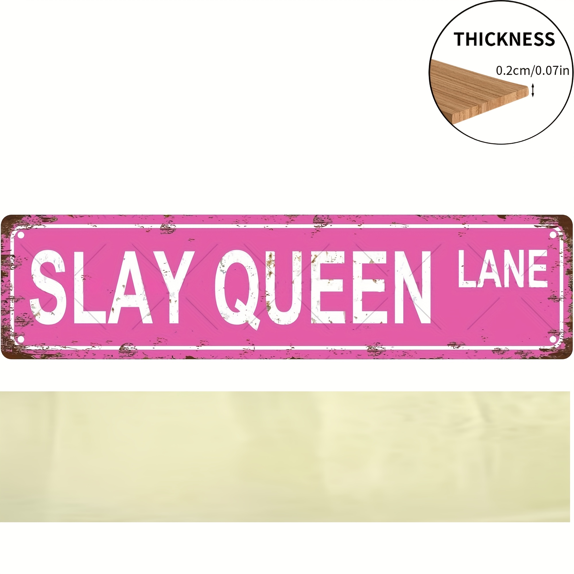 TEMU Slay Queen Royal Vintage Wooden Sign For Bar, Cafe, Garage, Cave, , Wall, Bathroom, Farmhouse, Garden, Porch, Courtyard Decoration