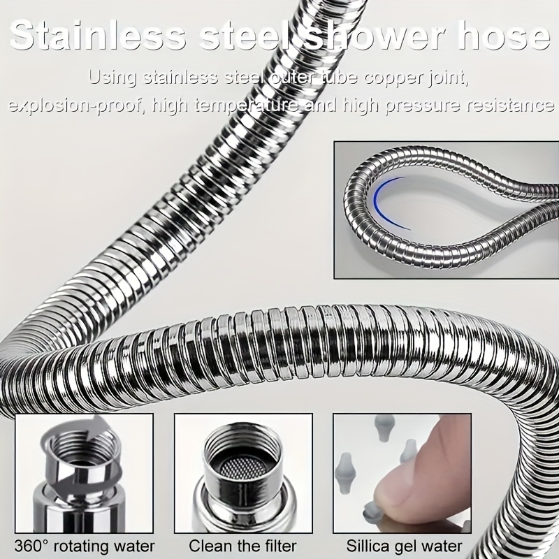 "Luxurious Rainfall Shower Head Combo: 8/12 Inch High Pressure & Handheld with 11 Inch Extension Arm – 5 Settings, Anti-leak Design, Height/Angle Adjustable" 25 Shower Head, 8/12 Inch High Pressure Rainfall Shower Head/Handheld Shower Combo With 11 Inch Extension Arm, 5 Settings Adjustable Anti-leak Shower Head With Holder/Hose, Height/Angle Adjustable