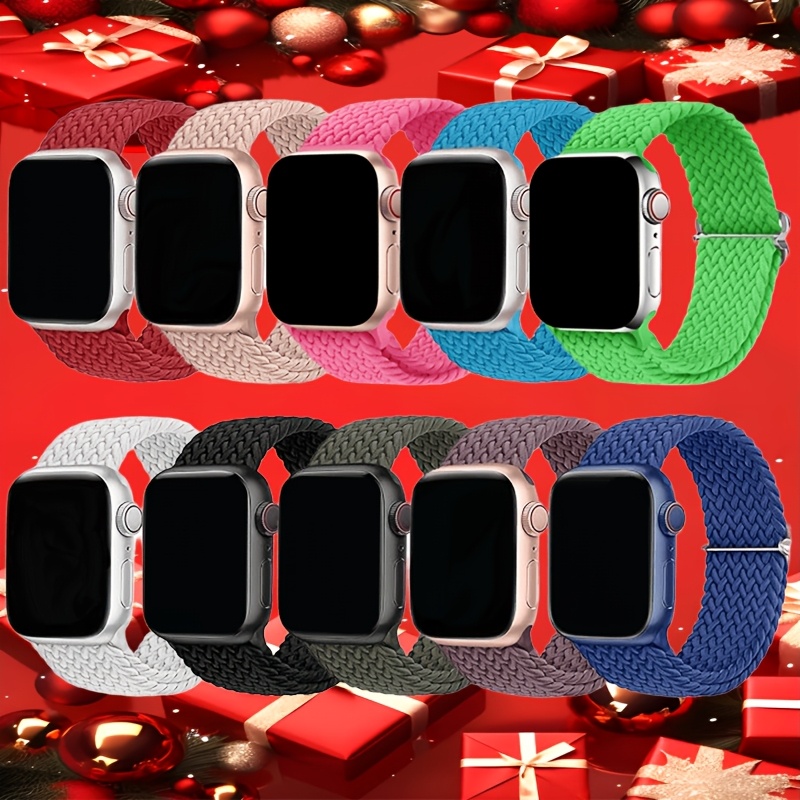 

Lot de 2 Bracelets de Montre en Nylon Ajustables, Légers, Confortables, Bracelet de Montre en Nylon de Remplacement, Compatible avec la Série iWatch Ultra SE S10/9/8/7/6/5/4/3/2/1