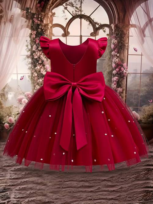 item picture girls dress birthday dress red backless performance dress wedding gown flower girl dress