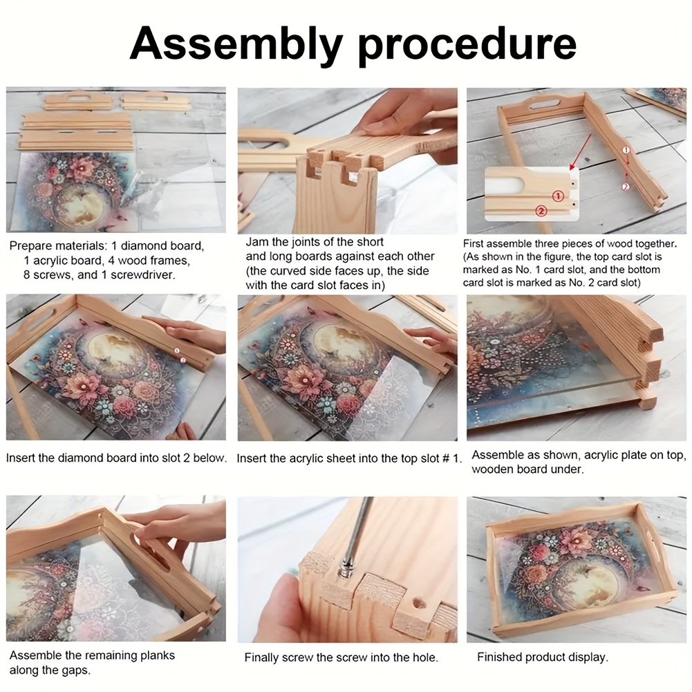 

Owl Diy Diamond Painting Tray Kit, Wooden Handcrafted Serving Platter, Suitable For Family Gatherings, Breakfast Service, Display, Party Supplies, And Art Craft Materials.