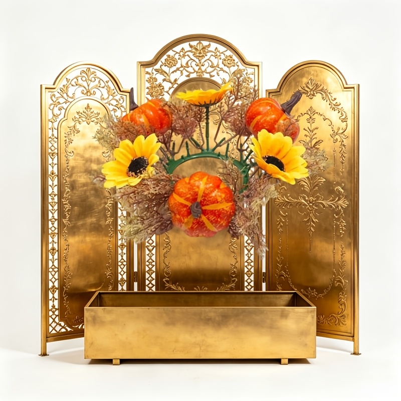 TEMU 1pc Wreath, Suitable For Thanksgiving Pumpkin Festival Sunflower Maple Leaf Fruit Candle Candlestick Cup Decorative Small Wreath, Christmas,