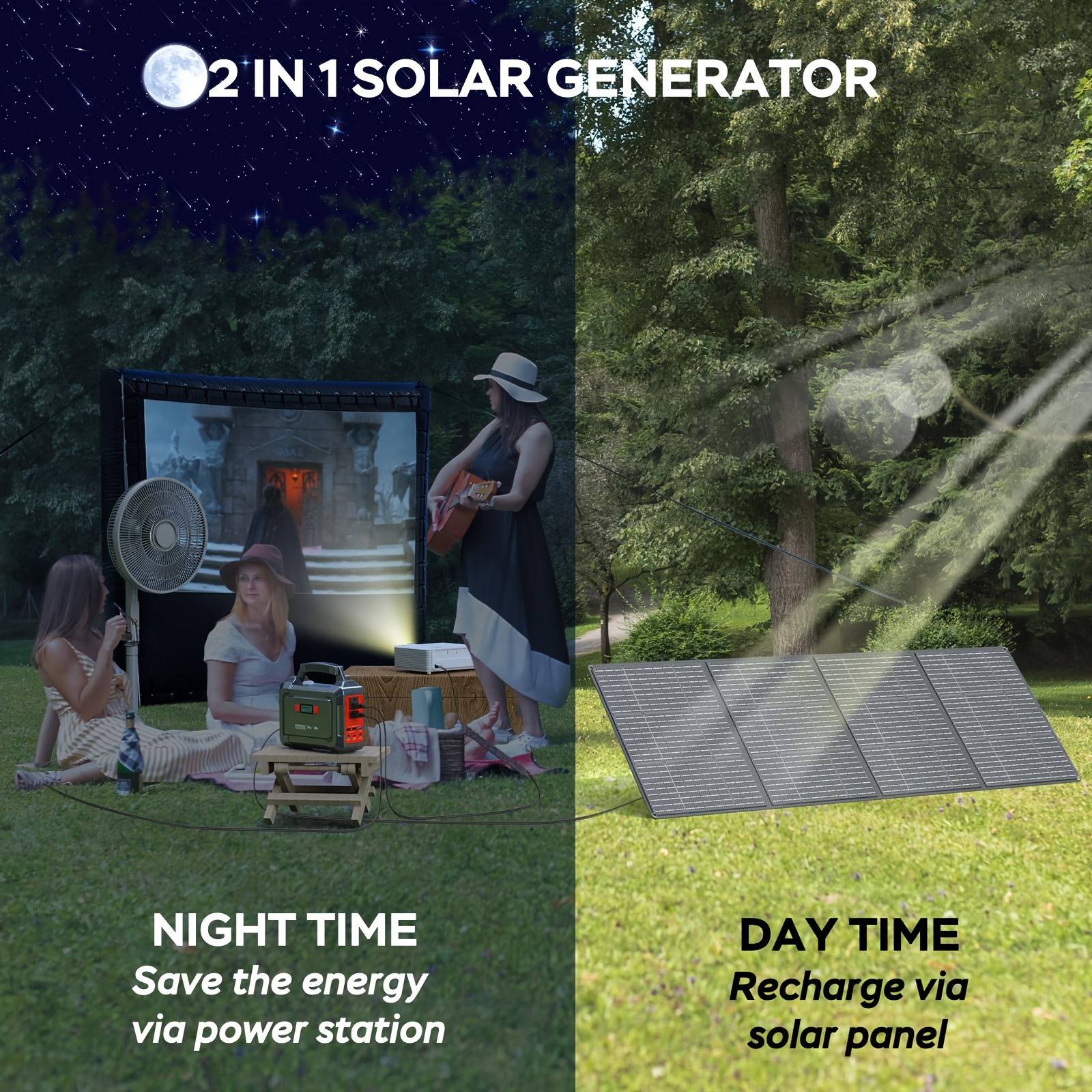 portable power station 200w 300w   camping solar generator 155wh 167wh 296wh power bank with 30 60w solar panel with ac outlet 110v with multi output led flashlights for cpap   hurricane emergency Product details 3