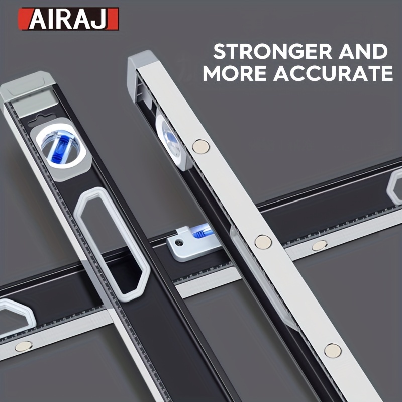 

Airaj Leveling Tool, Solid Aluminum Alloy, Strong Magnetic, Non-slip, Uncharged, No Battery Required, Metal Construction, No Display, Easy