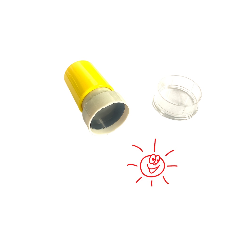 1pc Round Stamp, Pattern, Adds Creative Fun , Teacher's Reward Stamp, Suitable For Home And Teacher Use