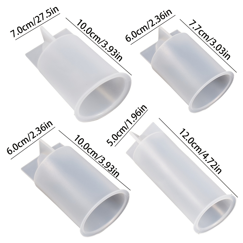 TEMU 4pcs Silicone Candle Mold Set, Cylindrical Candle Making Set, Pointed Candle Mold, Suitable For Diy Crafts, Home Decorations, And Handmade