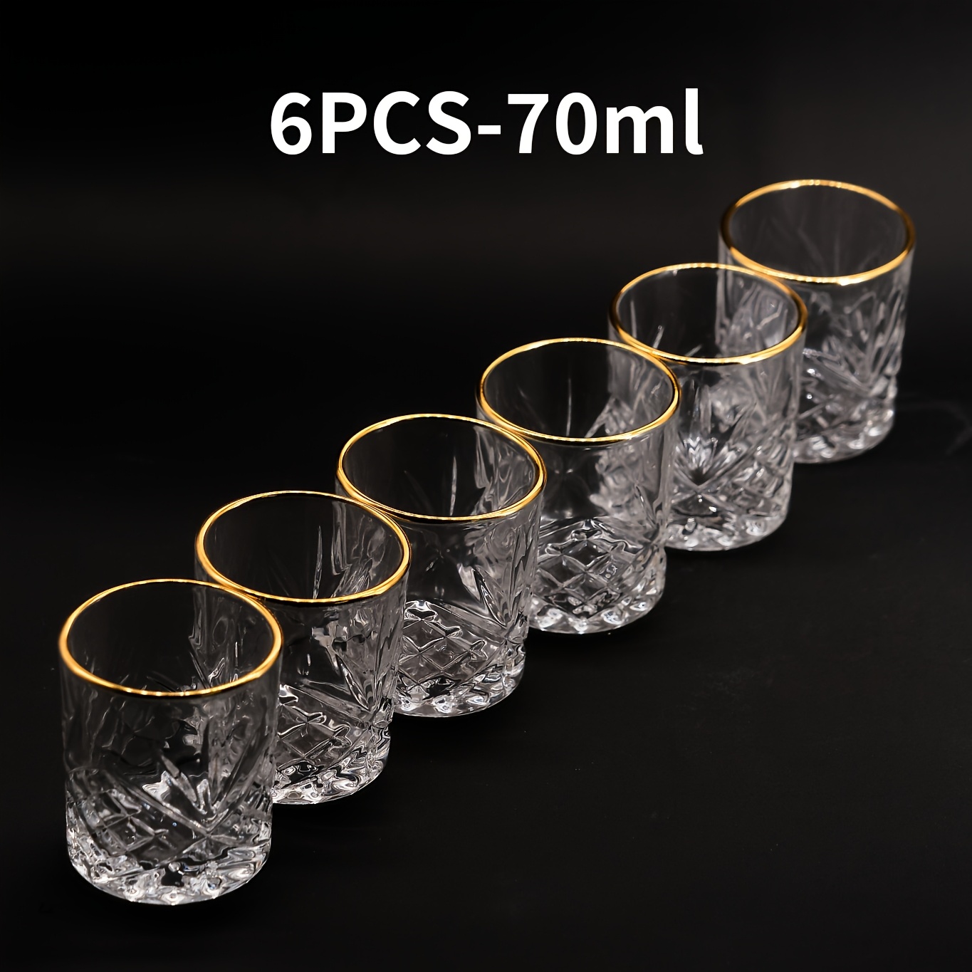 Image of 6pcs, Wheat Mini Liquor Glasses, 70ml Whiskey Shot Cups, Creative , Vodka Tequila Special Glassware, Suitable For Restaurants, Parties, Bars, For Boyfriend And Dad