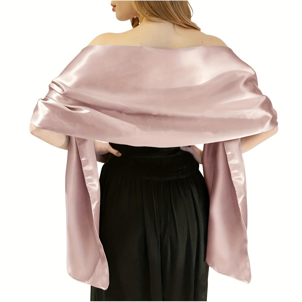 TEMU Pcs Satin Dress Shawl Women's Extra Long Scarf 65*220cm/25.6*86.6inch Polyester Suitable For Bridal Parties Graduation Wedding Decoration Dances