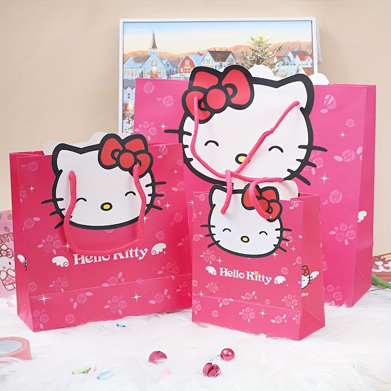 TEMU 3pcs Cute Cartoon Christmas Gift Bag Kt Gift Bag Paper Snack Bag Gift Bag Hand Bag