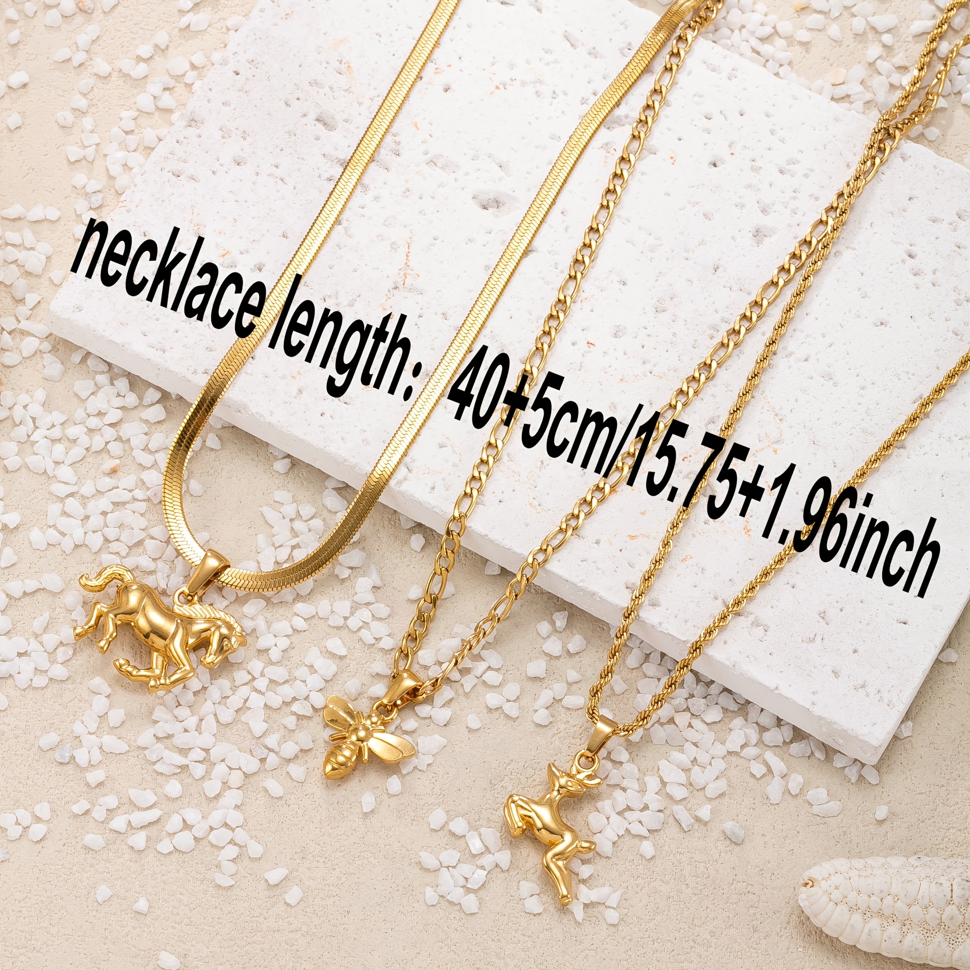 3pcs fashionable stainless steel womens necklace set simple - Temu 