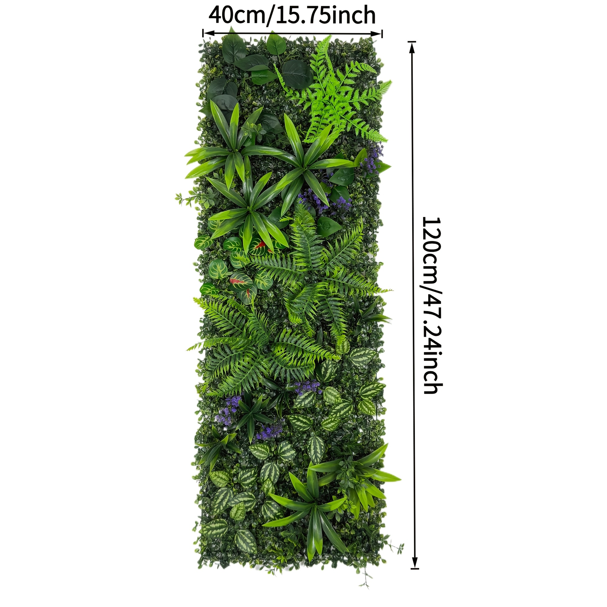Image of 40 X 120cm High-end Artificial Simulated Plant , Uv-resistant Plastic Material, Suitable For Outdoor, Indoor Living Room, Fence Screen, Hotel Decoration, , No Maintenance Required