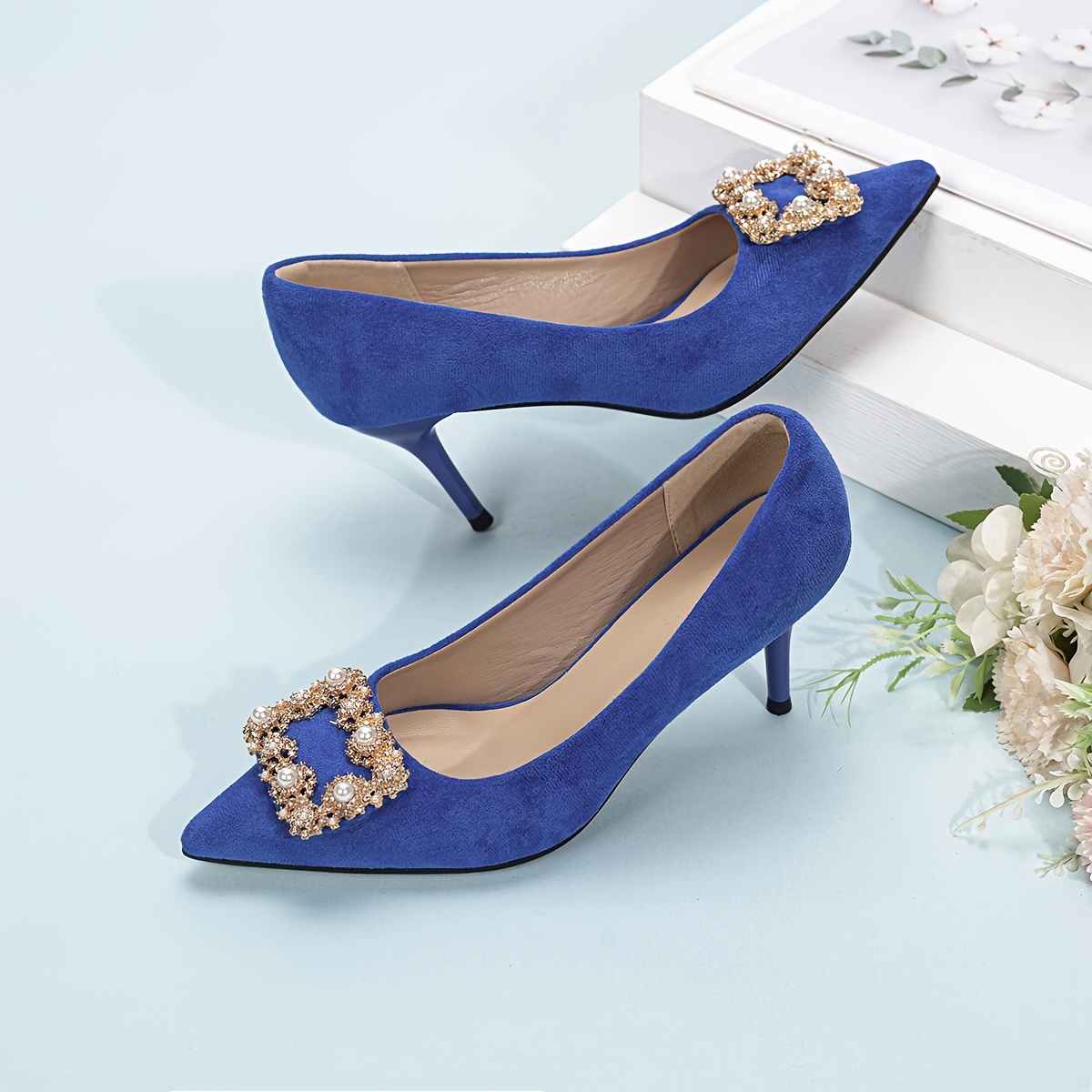 

's Pointed-toe Heels Rhinestone - Fashionable , & Comfortable, -on