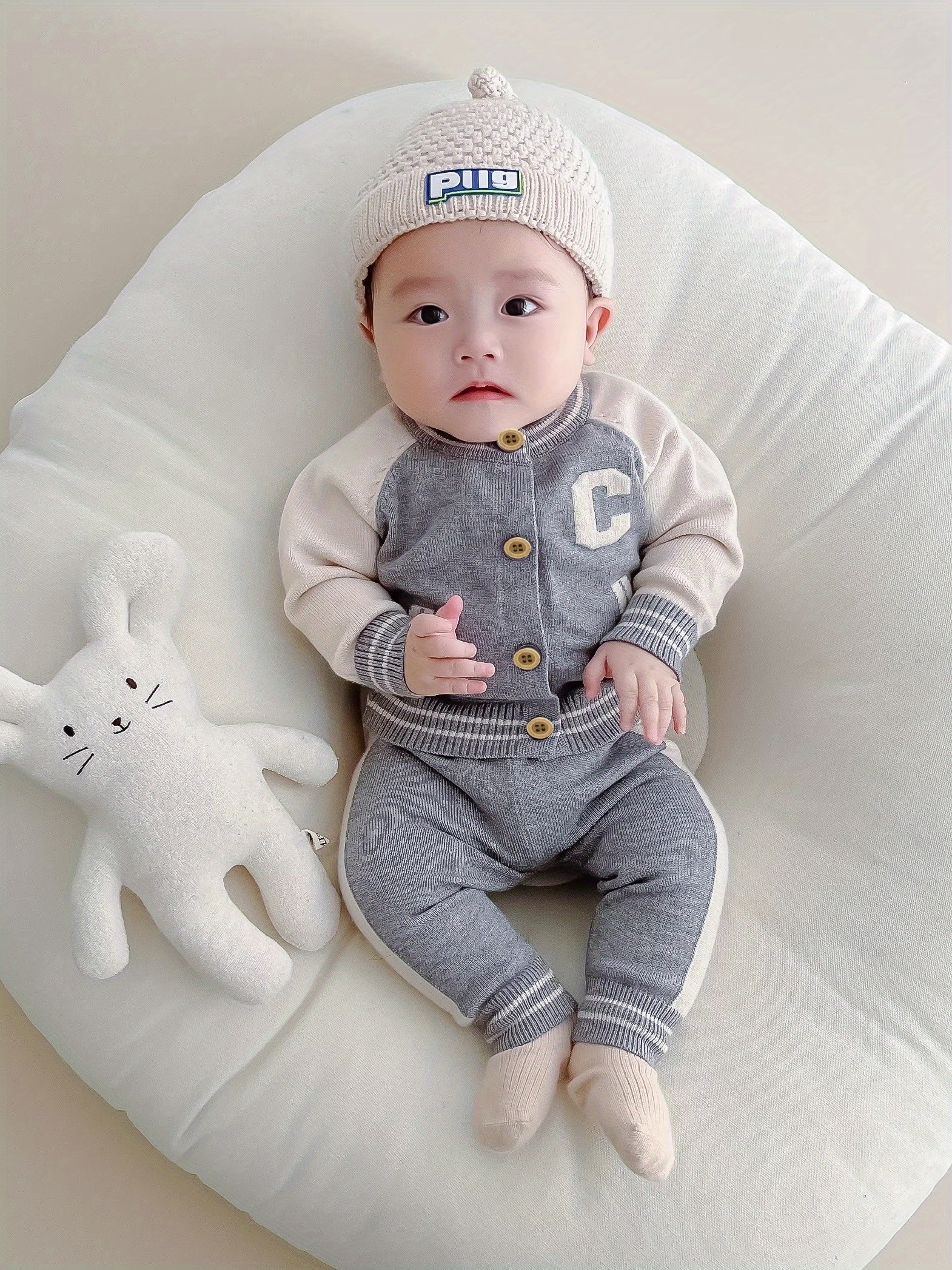 newborn baby clothes spring autumn set baby boys letter Temu