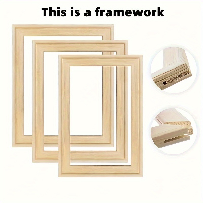 

1pc Oil Painting Inner Frame, Wooden Strip Thickened Frame, Wood Stretcher Bars Painting Canvas Wooden Frame For Gallery Wrap Oil Painting, Art Stretcher Bars, Canvas Mounting Kit