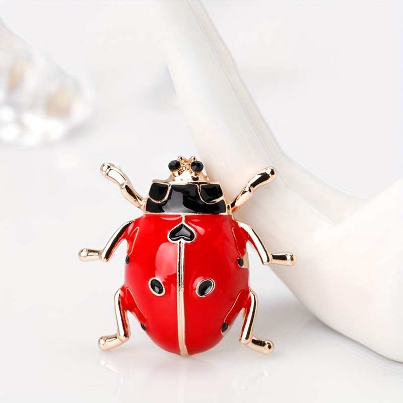 Image of Fashionable Brooch Of A -star Ladybug, Perfect As A Pin For Ladies At Banquets Or As A Christmas Gift Decoration