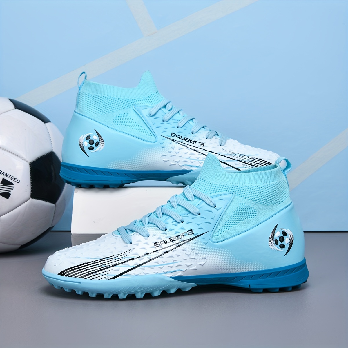 Zapatillas, Zapatos de Entrenamiento de Fútbol de Caña Alta para Hombres y Mujeres - Ligeros, Transpirables, con Cordones, Diseño Moderno - Zapatos Unisex para Todas las Estaciones | Botas de Fútbol Profesionales | Aplicables en Múltiples Superficies | Dos Colores