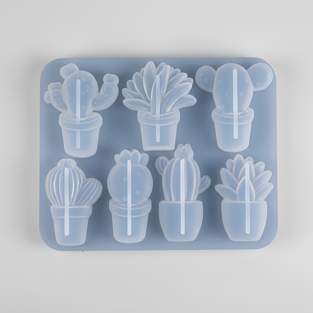 TEMU 1pc Succulent & Cactus Silicone Mold For Epoxy Resin, Concrete, Plaster - Flexible Reusable Cactus & Succulent Plant Mold With , Echeveria, ,