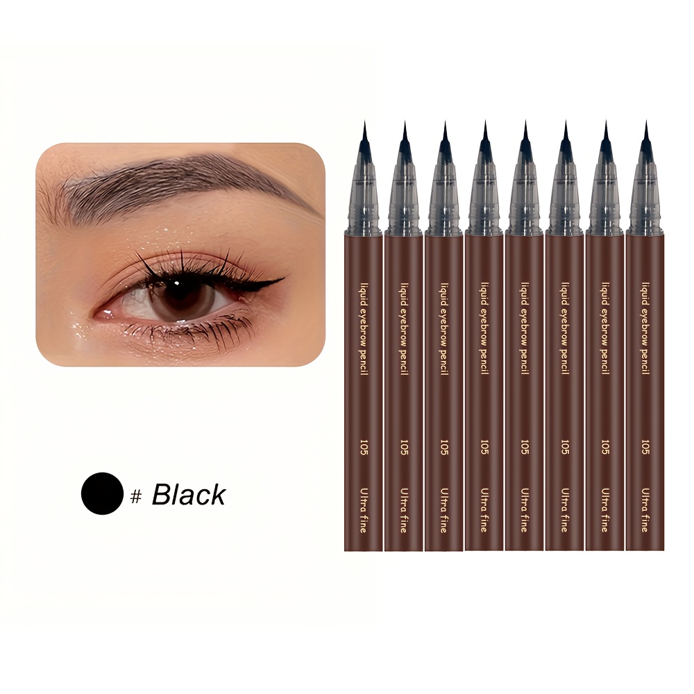 8pcs set ultra fine   eyebrows pen waterproof professional sweat proof liquid eye brow pencil long lasting makeup microblading eyeliner 2 in1 summer outdoor travel