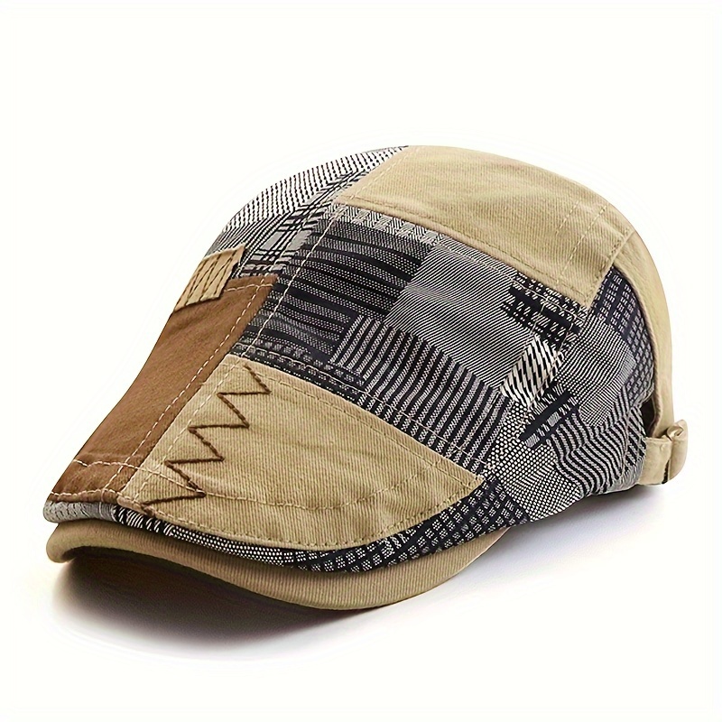 TEMU Vintage Mens   Newsboy  : Adjustable 56-60cm (22-23.6inch) - Cotton, Fashionable, Woven