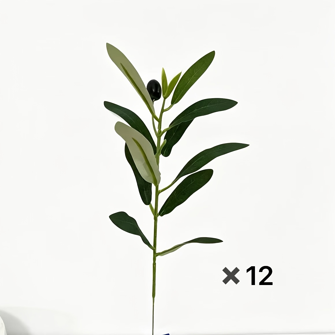 Image of 12 Artificial Olive Branches With , Artificial Flowers For Vases, Artificial Olive Branches, Artificial Plants, Green Plant Branches, Eucalyptus Branches, Green Leaves, Uv Resistant