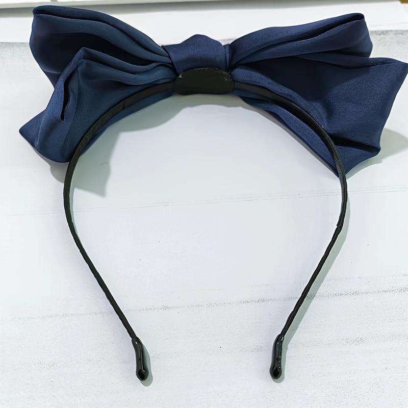 Oversize Hair Bow Satin Elastic Headbands for Girls