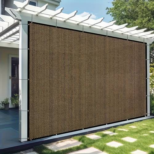discount offer on canopy shade nets the coffee colored fabric offers 94 sun protection ideal for carports and yards it blocks features a breathable mesh to avoid stuffiness and has four layer seaming for
