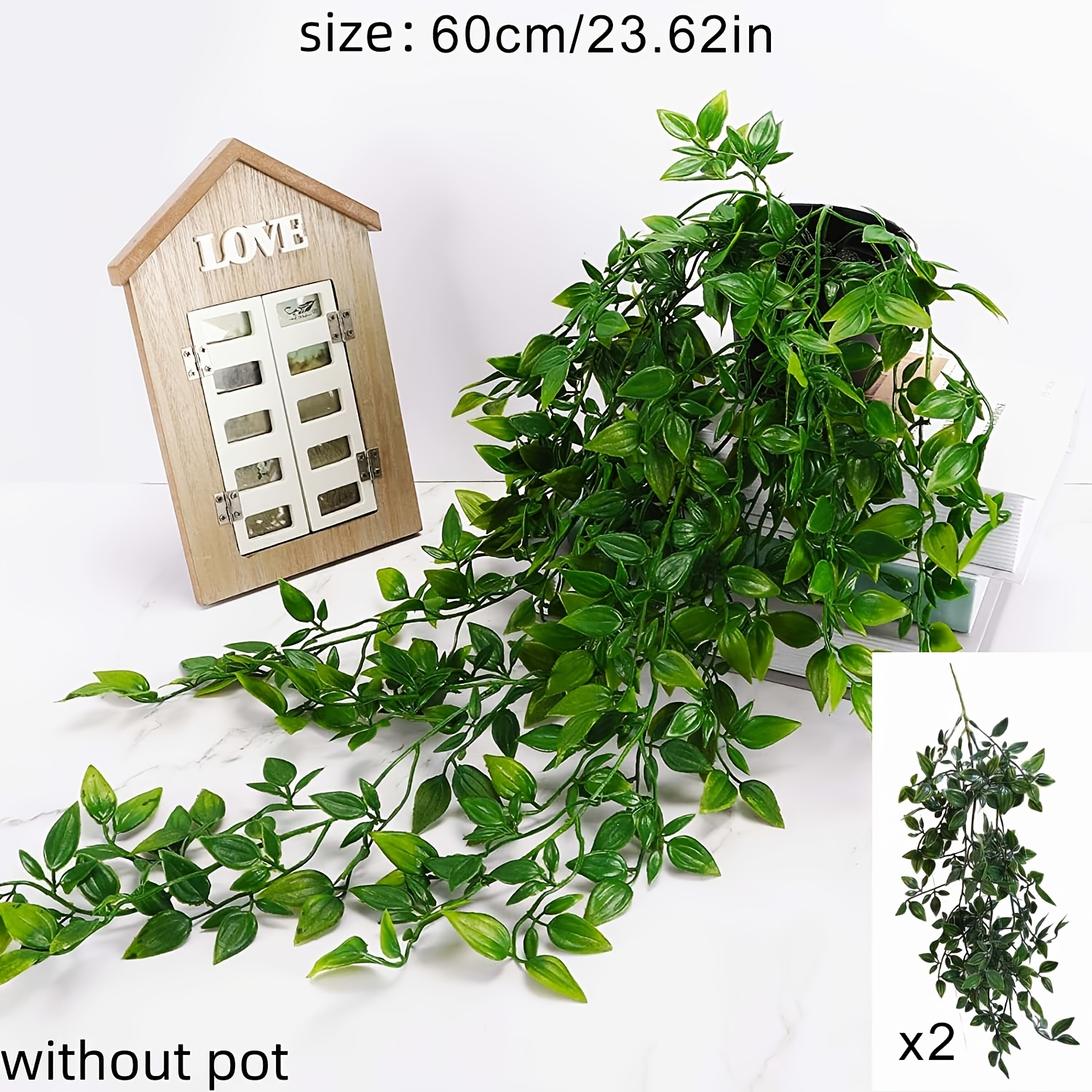 TEMU 2pcs Artificial Hanging /simulated Flowers/artificial Greenery/fake Flowers, Realistic Mandala Leaves, For Christmas, Halloween, Easter,