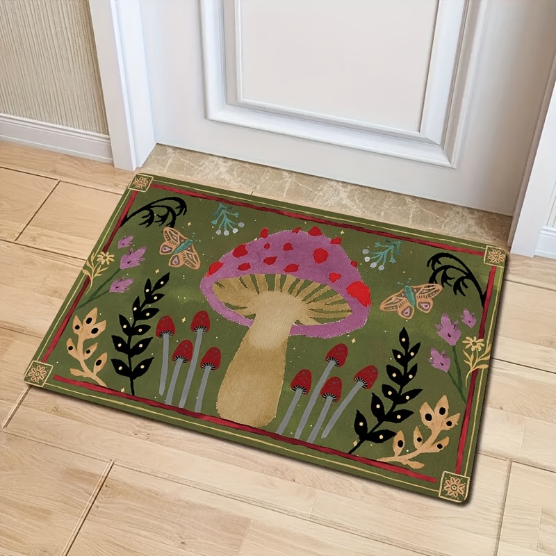 

1pc Retro Door Mat - Stain Resistant, Low Pile, Machine Washable, Polyester Indoor Rug, Anti-slip And Dirt-resistant, Machine Made Rectangle Floor Mat