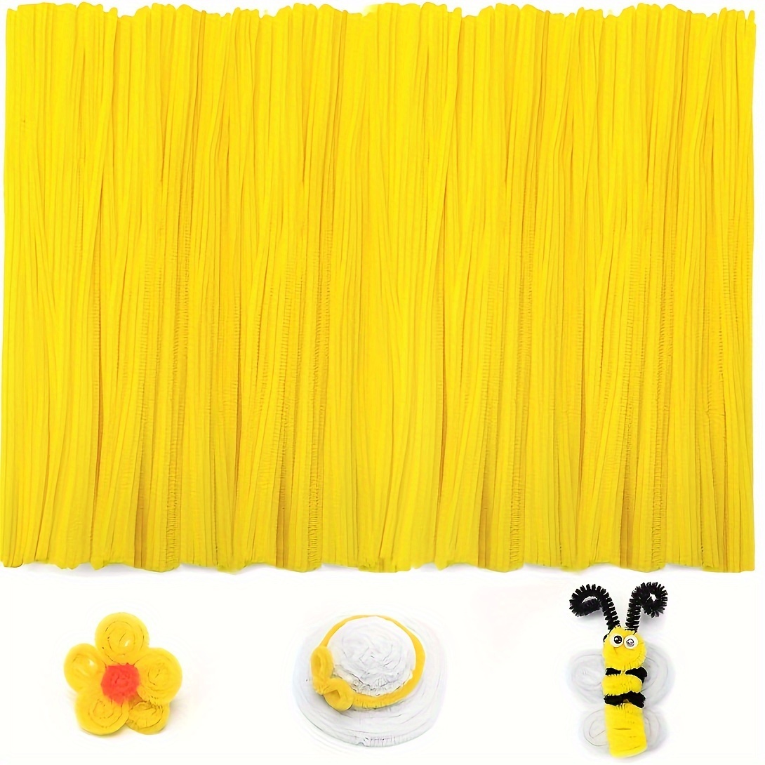 

200pcs Pipe Cleaner Craft Yellow Pipe Cleaner For Craft Foldable Chenille Rod Pipe Cleaner, Christmas Craft Pipe Cleaner For Diy Craft And Cleaning, Chenille Stems