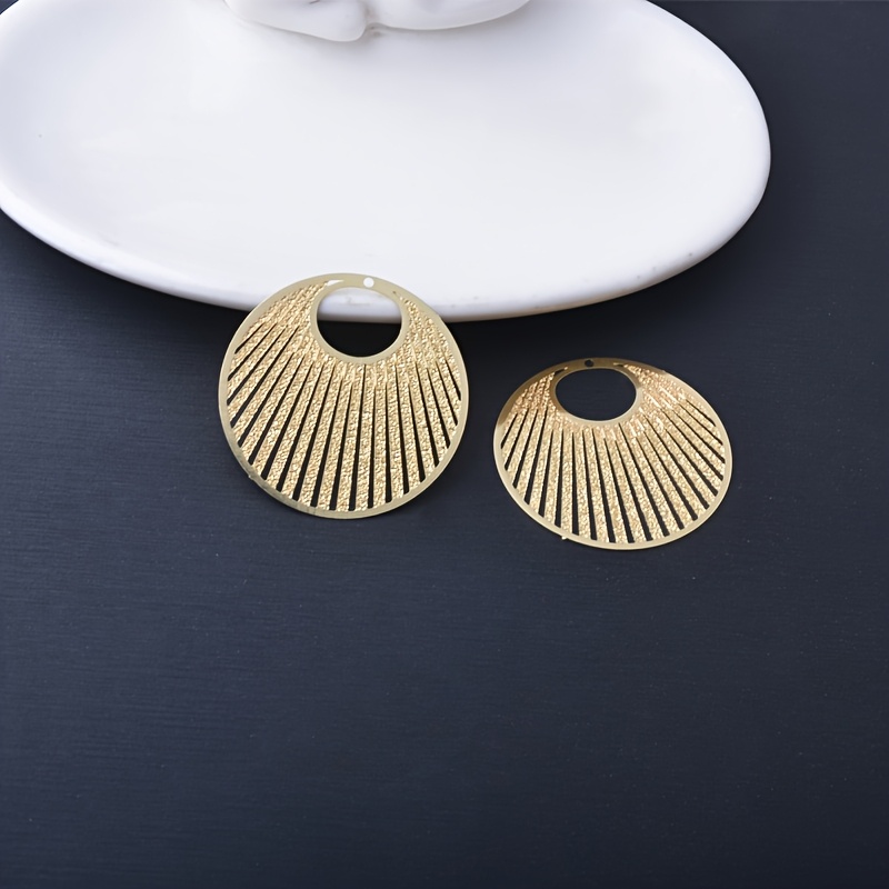 10pcs Round Hollow Fan-Shaped Copper Alloy Charms Set