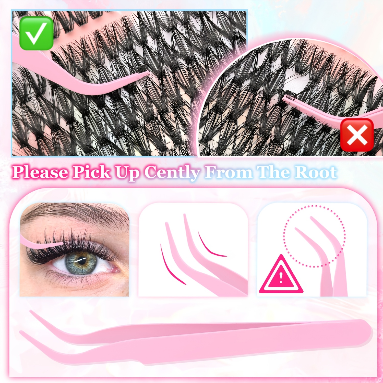 15pcs set mixed length 9 16mm d diy eyelash sion individual eyelashes kit 30d40d50d80d fish tail eyelash anime eyelash with tool natural thick ultra soft reusable wedding music festival thanksgiving day and daily use gift set details 10