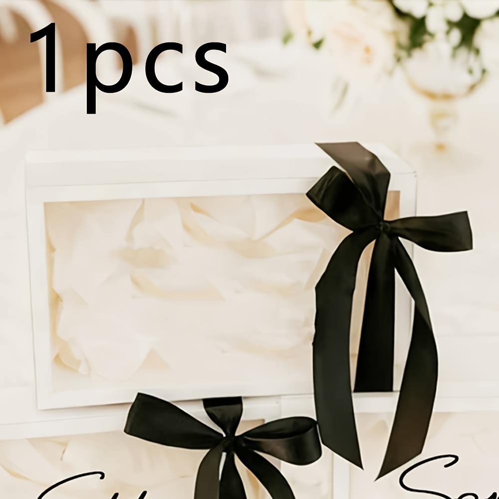 TEMU Custom Text Sashes Luxurious Elegant Bridesmaid Proposal Box, Unique Foldable Drawer-style Gift Box With Transparent Lid And Ribbon Closure -