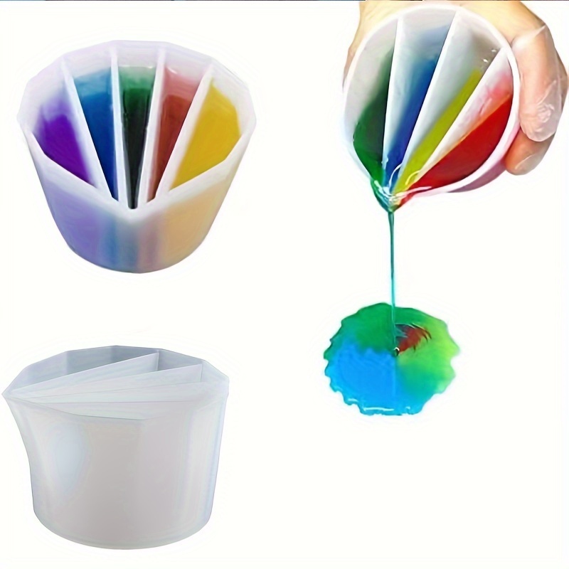 

5-Canaux Résine Silicone Moulage Coupe Divisée, Réutilisable Verseur Diviseur pour Multicolore Résine Époxy, Peintures & Fluide Art Artisanat - Irrégulière Moule