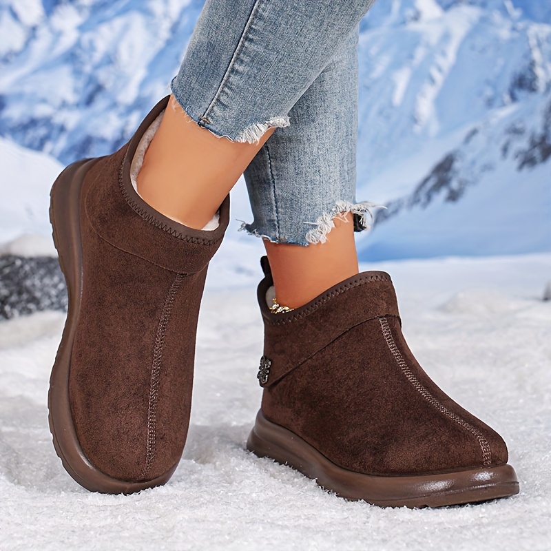 new winter thickened warm short boots with non slip thick soles versatile snow boots for casual wear perfect gift for mothers the   for women Product details 2