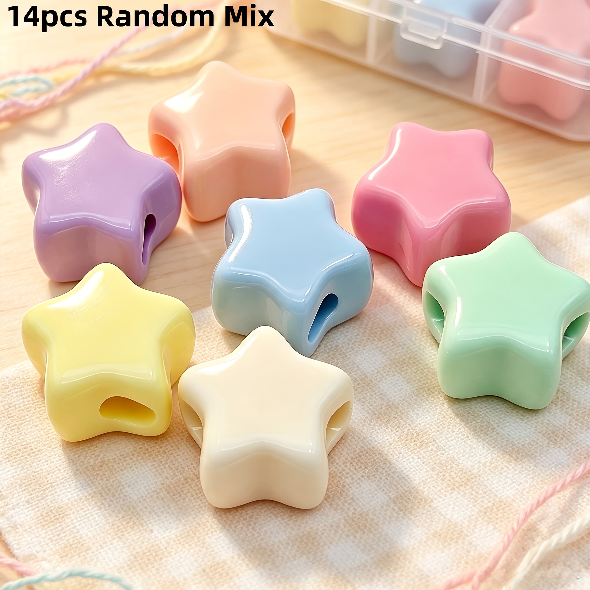 TEMU 28pcs/14pcs New High Quality Large Size 22.5mm Macaron Large Hole Beads Acrylic Through Hole Loose Beads Suitable For Jewelry, Bracelets,